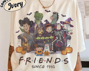 Camiseta retro de Toy Story para Halloween con amigos desde 1995, camiseta de Woody, Buzz, Jessie, Rex y Bullseye para la temporada de Halloween, vacaciones familiares de Disney Pixar