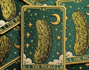 The Pickle Embroidered Patch, Funny Witch Fortune Teller Patch, Mysterious Halloween Iron On Applique for Jacket Backpack Hat