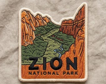 Écusson du parc national de Zion, écusson brodé du parc national de l'Utah, écusson du canyon du désert, écusson aventure en plein air, écusson de voyage