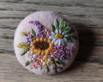 Embroidered Felt Brooch