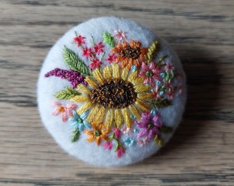 Embroidered Felt Brooch