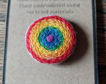 Mini rainbow coloured Brooch Pin