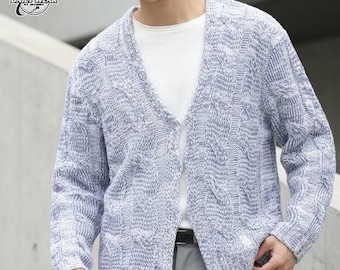 Cárdigan con cuello en V / Chaqueta de punto informal y holgada / Para uso diario / Estilo streetwear Y2K