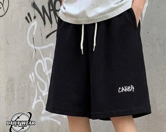 Loose Drawstring Shorts | Wide Knee Length Bottoms | Daily Wear | Relaxed Street Style