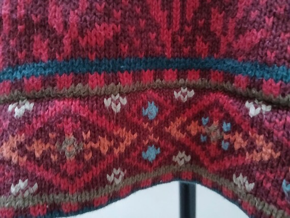 Nomadic Traders Red Patterned Vintage Knit Top | … - image 5