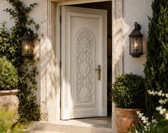 Luxury Solid Teak Wood Front Entry Door | Handmade Custom Exterior Door