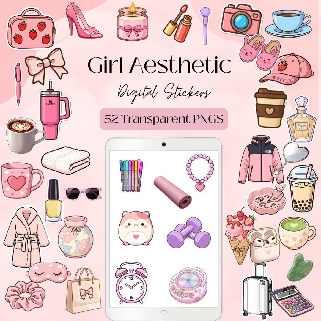 Digital Planner Stickers | Girl Aesthetic Stickers | Everyday Stickers ...