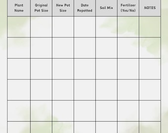 Diário de cuidados com plantas para imprimir, cronograma de rega e registro de plantas domésticas, presente para amantes de plantas, formato Carta (EUA) em PDF.
