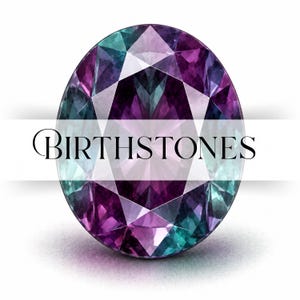 33 Watercolor Birthstones Clipart & Victorian Gemstone Illustrations – Birthday PNG Set, Reference Chart (Digital Download)