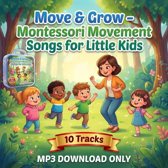 Montessori Movement Songs for Kids | Toddler Gross Motor Activity (MP3 Download)