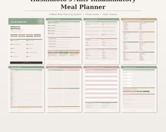 Hashimoto's Anti-Inflammatory Meal Planner | 4-Week Gluten-Free Meal Planning PDF | Thyroid Diet Journal | Instant Download