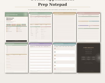 Hashimoto's Doctor Appointment Prep Notepad | Thyroid Visit Planner (PDF Download)