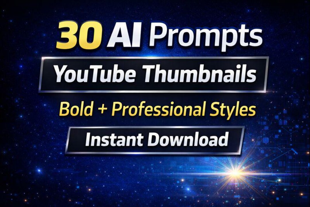 Youtube Thumbnail AI Prompt Pack | 30 High-ctr Prompts | Bold ...