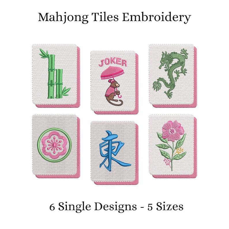 Mahjong Embroidery File on Etsy, Mahjong Embroidery, Mahjong, Napkin Embroidery Design, Mahjong Tiles, Mahjong Embroidery File Icons, Mahjong Tile Embroidery File, Mahjong Tiles Embroidery, Mahjong Martini Now Pes, Majongg Embroidery Designs Mini, Majongg Embroidery, Embroidery for Mahjong Bag, Majohng Machine Emb Design, Mahjong Embroidery Files Exp, Mini Mahjong Embroidery, Mahjong Designs for Machine Embroidery Tiles, Mah Jong Machine Embroidery Patterns, Mah jongg Embroidery image 1