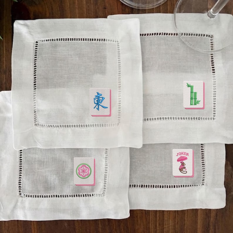 Mahjong Embroidery File on Etsy, Mahjong Embroidery, Mahjong, Napkin Embroidery Design, Mahjong Tiles, Mahjong Embroidery File Icons, Mahjong Tile Embroidery File, Mahjong Tiles Embroidery, Mahjong Martini Now Pes, Majongg Embroidery Designs Mini, Majongg Embroidery, Embroidery for Mahjong Bag, Majohng Machine Emb Design, Mahjong Embroidery Files Exp, Mini Mahjong Embroidery, Mahjong Designs for Machine Embroidery Tiles, Mah Jong Machine Embroidery Patterns, Mah jongg Embroidery image 3
