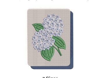 Diseño de bordado de mosaico de hortensias Mahjong / Archivo para máquina de coser Grandmillennial Floral