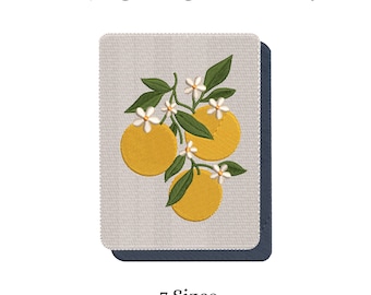 Diseño de bordado de Mahjong naranja / Archivo de bordado a máquina de cítricos de verano
