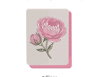 Diseño de bordado de peonía Mahjong / Archivo de puntada a máquina de flores silvestres