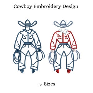 Vintage Cowboy Stickmuster | Set von 2 Western Rodeo Stickdatei