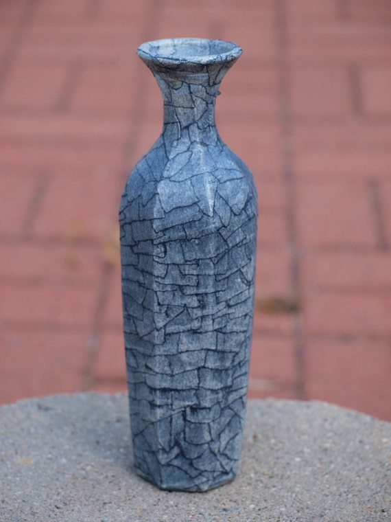 Items similar to Navy Blue Masking Tape Vase on Etsy