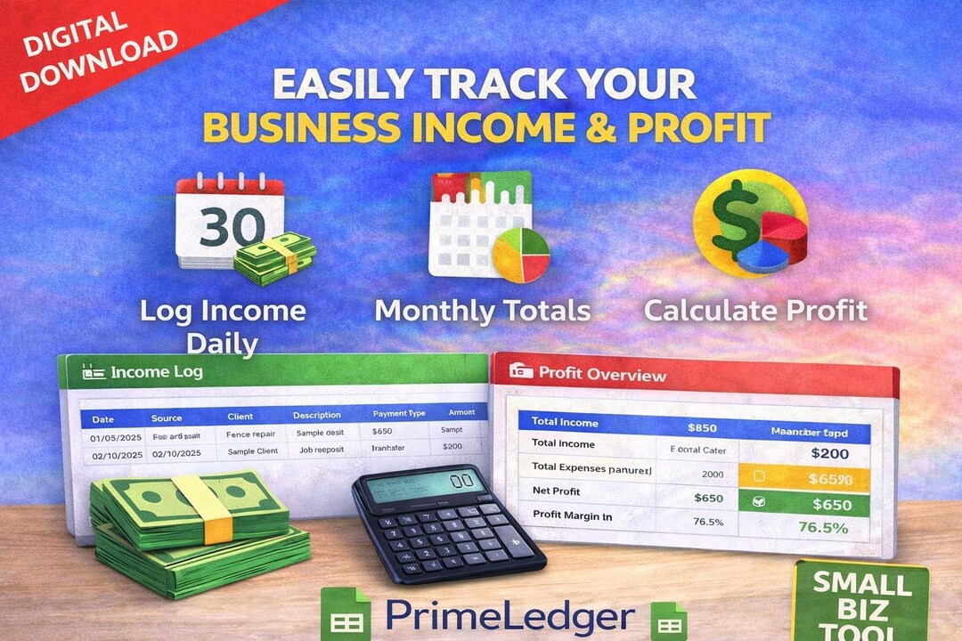 Income and Profit Tracker | Monthly Income Spreadsheet | Google Sheets ...