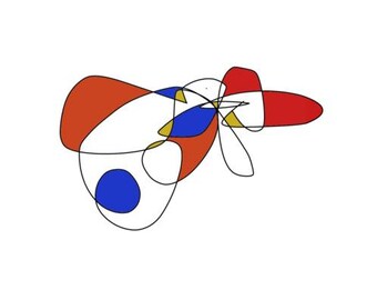 Retro Digital Abstract Graphic Art Poster (8 x 10 and 5 x7 inches)