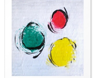 Energy Dots Postcard of Abstract Acrylic Painting (4x6)