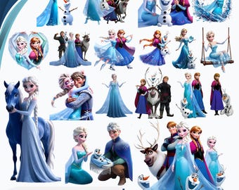 Frozen PNG, Frozen SVG, Frozen Clipart, Frozen 2 Clipart, Princess png svg clipart, Anna Elsa Olaf, Frozen 2 svg, Frozen birthday