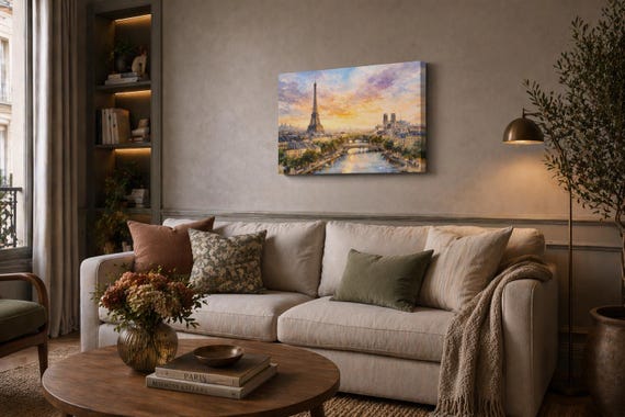 Paris Canvas Watercolor Art - Paris watercolor art print