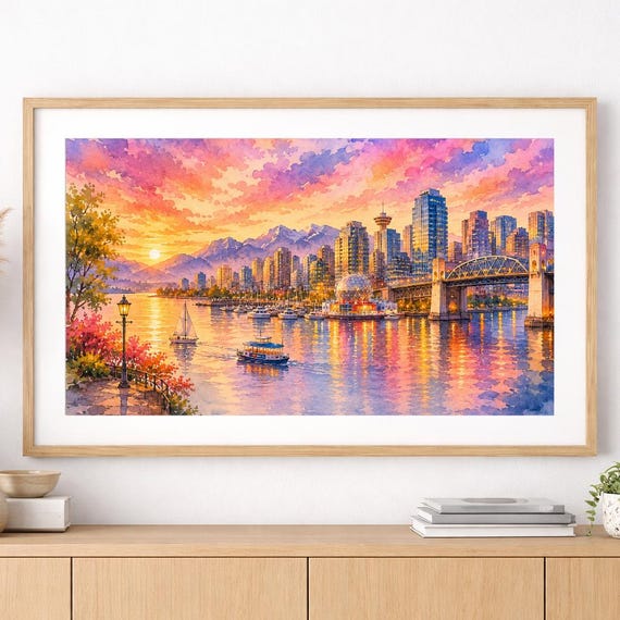 Vancouver Watercolor Print - Vancouver watercolor art print