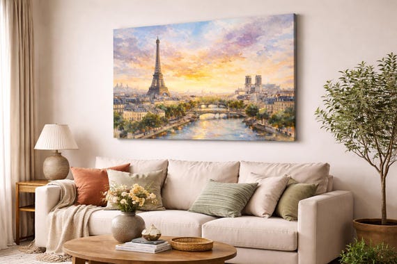Paris Canvas Watercolor Art - Paris watercolor art print