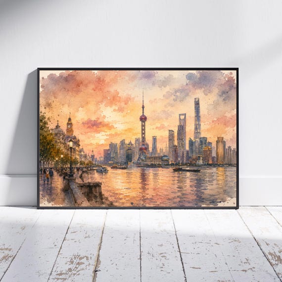 Shanghai watercolor prints