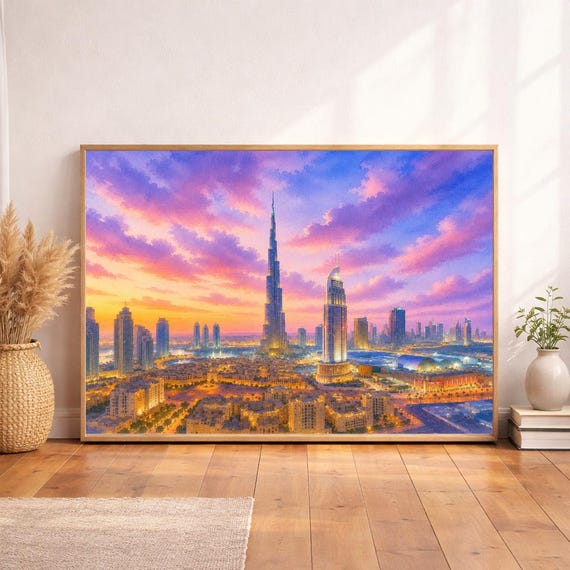 Dubai Watercolor Print - Dubai watercolor art print