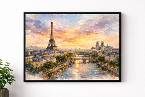 Framed Paris Watercolor Print - Paris watercolor art print