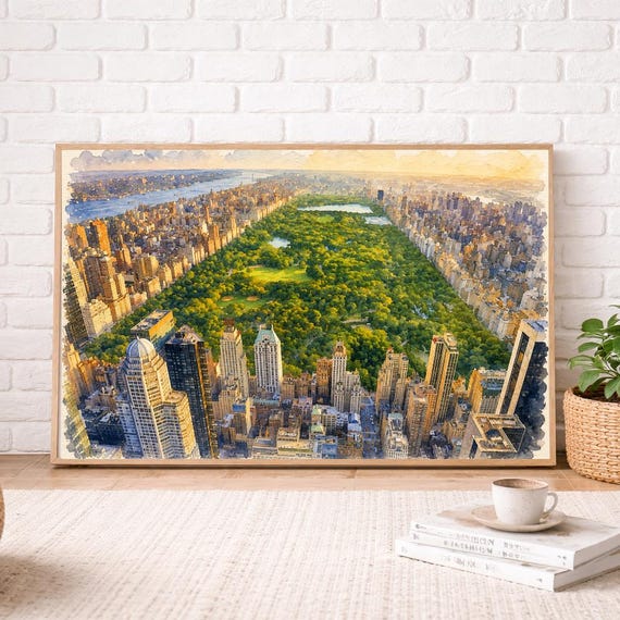 Central Park Watercolor Print - New York watercolor art print