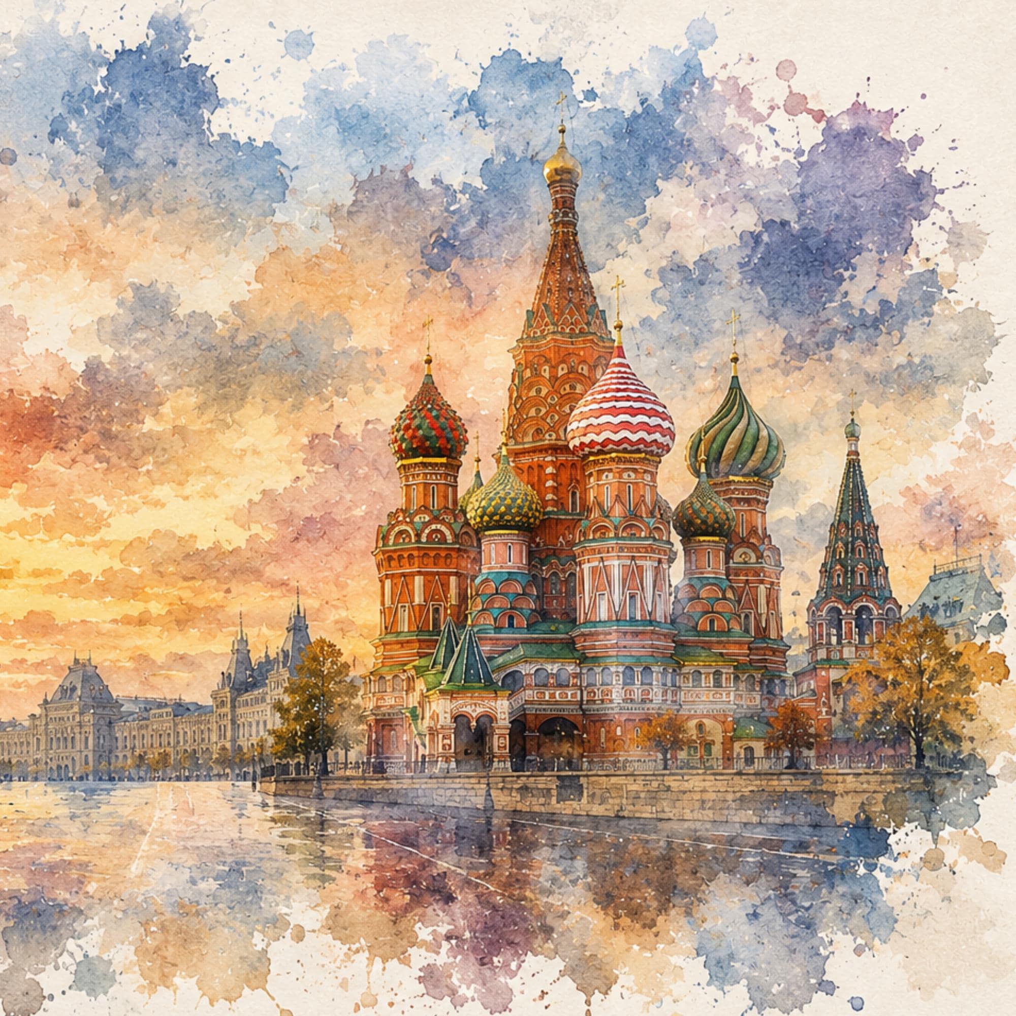 Moscow watercolor prints