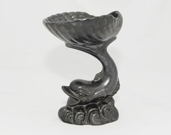 Vintage Dartmouth Pottery Dolphin & Shell Dish: Coastal Decor