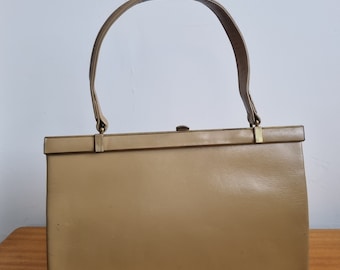 Beige Leather Handbag