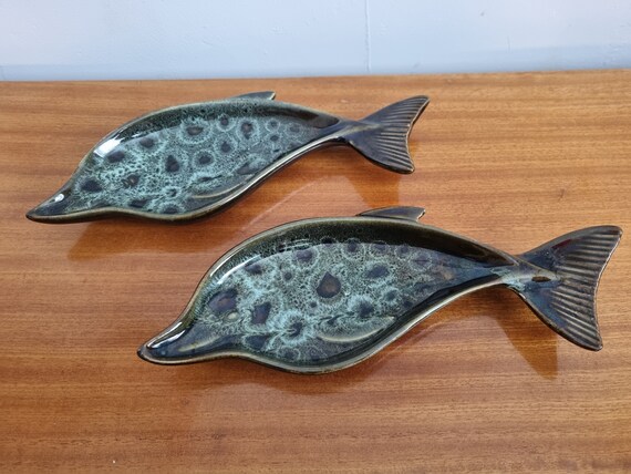Pair of Fosters Pottery Dolphin Trinket Dishes - image 2