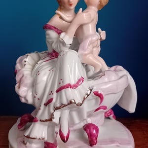 Mother and Child Ceramic Figurine, In the Style of Capodimonte, Italian Style, Historic Lady, Vintage Porcelain, Collectible Figurine, Gift