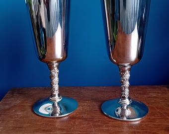 Vintage Falstaff Valero Silver Plated Wine Goblets Spanish Barware