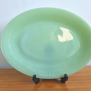 Fire King Jane Ray Oval Jadeite Platter