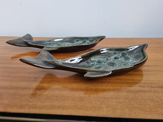 Pair of Fosters Pottery Dolphin Trinket Dishes - image 5