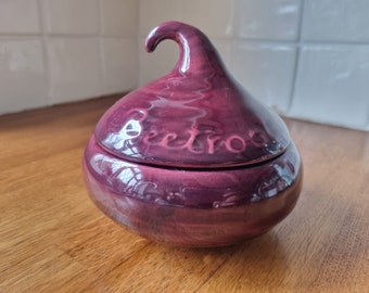 Mid Century Beetroot Lidded Jar