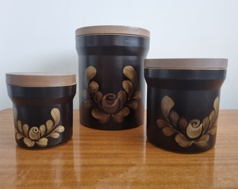 Trio of Denby Bakewell Kitchen Storage Canisters