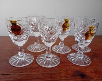 Webb Corbett Full Lead Crystal Sherry Glasses