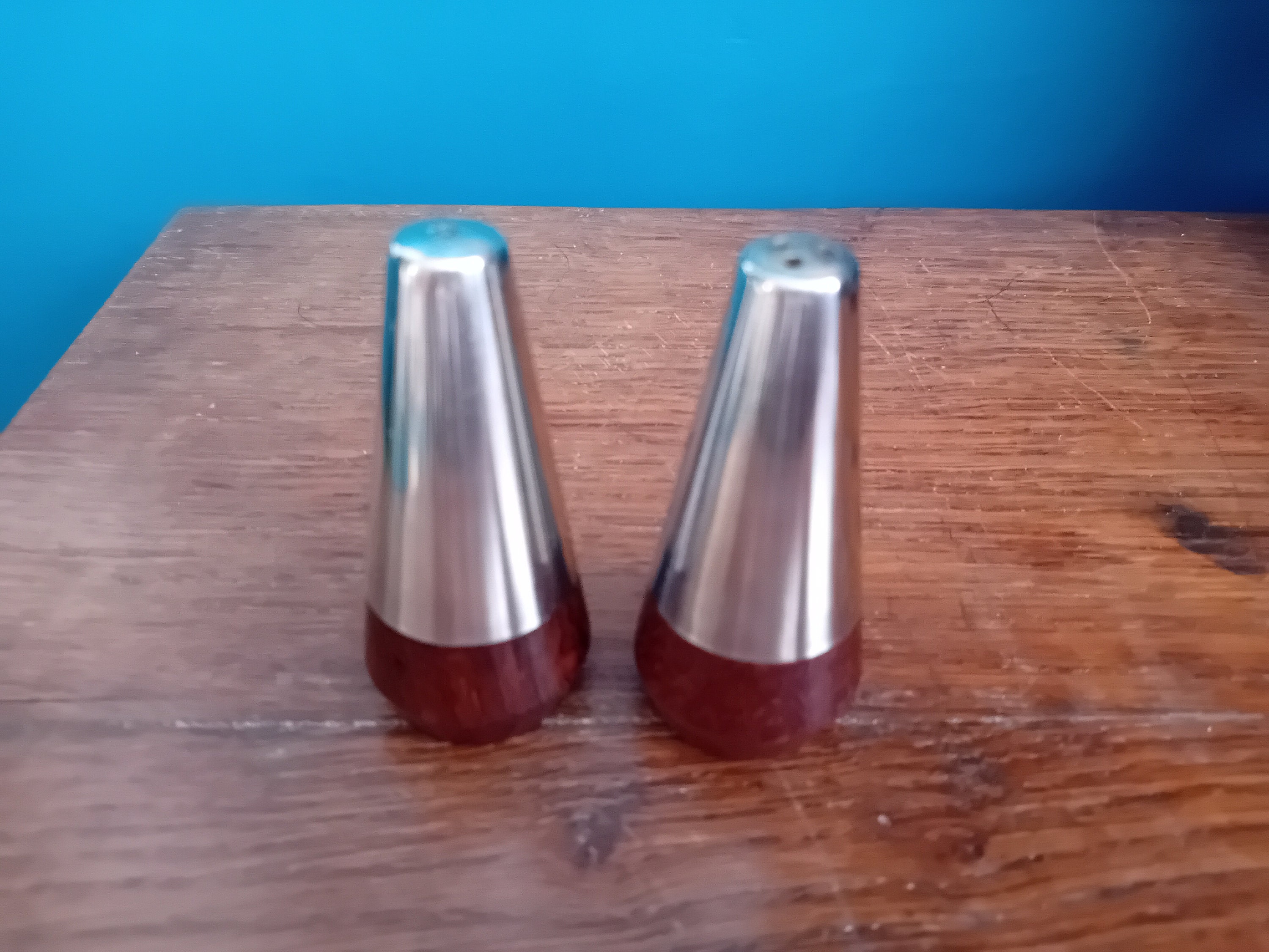Vintage Danish Modern Salt and Pepper Shakers, Rosewood
