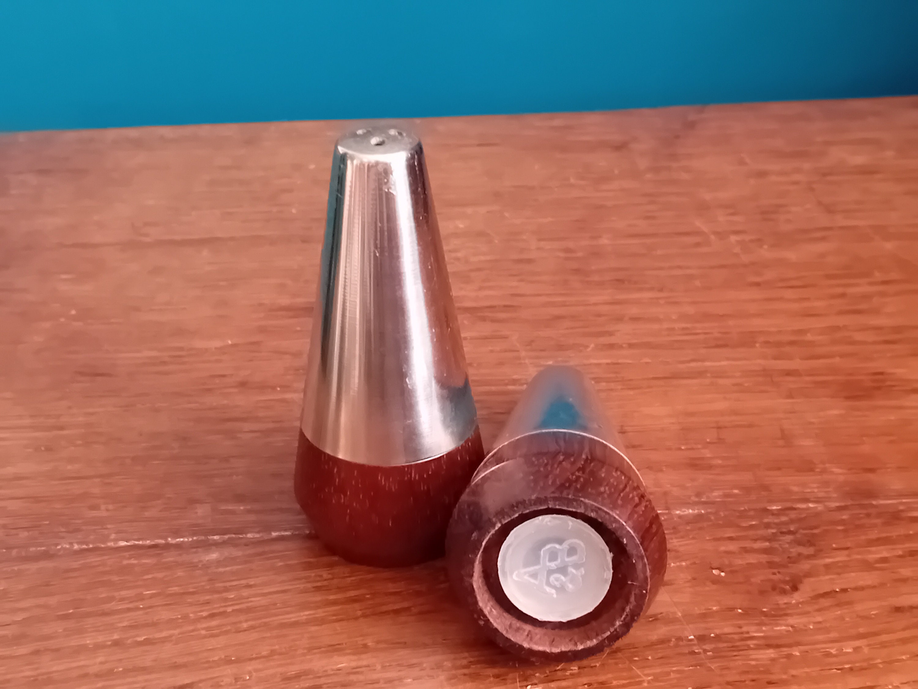 Vintage Danish Modern Salt and Pepper Shakers, Rosewood
