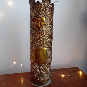 Trench Art Vase with Ivy Motif
