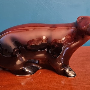 Vintage Diane Ceramic Brown Bear Figurine: Mid-Century Wildlife Statue